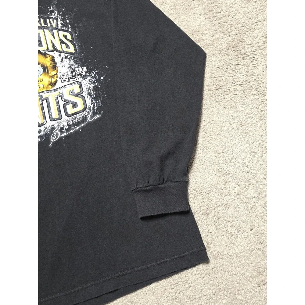 Y2K New Orleans Saints‎ Super Bowl 44 Championship Ring Long Sleeve Shirt Mens L